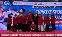 Erzincanlı karateciler Türkiye Yıldızlar Ligi finallerinden 5 madalya ile döndü