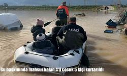 Manisa’da su baskını: Mahsur kalan 4’ü çocuk 5 kişi kurtarıldı