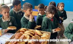 Güroymak'ta bir hayırsever öğrencilere bin 800 simit dağıttı