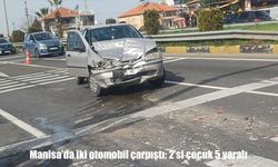 Manisa’da iki otomobil çarpıştı: 2’si çocuk 5 yaralı