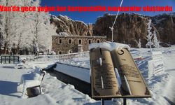 Van'da gece yağan kar kartpostallık manzaralar oluşturdu