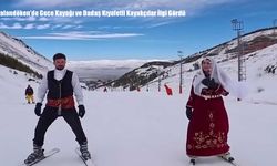 Palandöken’de Gece Kayağı ve Dadaş Kıyafetli Kayakçılar İlgi Gördü