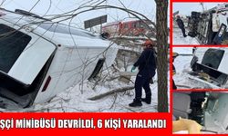 Muş’ta işçileri taşıyan minibüs şarampole yuvarlandı: 6 yaralı