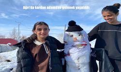 Ağrı’da kardan adamdan gelenek yaşatıldı