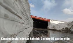 Karabet Geçidi'nde kar kalınlığı 3 metre 52 santim oldu