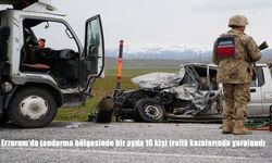 Erzurum'da jandarma bölgesinde bir ayda 16 kişi trafik kazalarında yaralandı