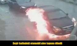 Trafikte Beklerken Kabus Yaşadılar: Otomobil Alev Topuna Döndü