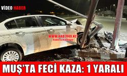 Muş’ta korkutan kaza: Otomobil refüje çıktı