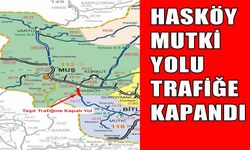 Hasköy-Mutki yolu kar ve tipi nedeniyle trafiğe kapandı