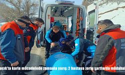Ovacık'ta karla mücadelede zamanla yarış: 2 hastaya zorlu şartlarda müdahale