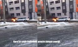 Kars’ta seyir halindeki araçta yangın paniği