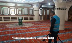 Yükümlülerden camilerin temizliğine destek