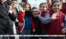 Ağrı Emniyet Müdürü Önder, öğrencilerle buluşarak polislik mesleğini tanıtıyor