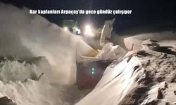 Kar kaplanları Arpaçay’da gece gündüz çalışıyor