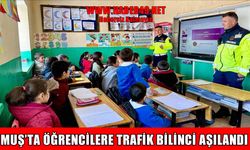Muş'ta jandarmadan miniklere trafik dersi