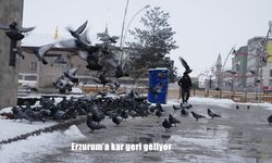 Erzurum’a kar geri geliyor