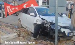 Erciş’te otomobil refüje çarptı: 1 yaralı