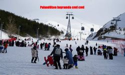 Palandöken’de bayram coşkusu zirvede: Kayakseverler akın etti