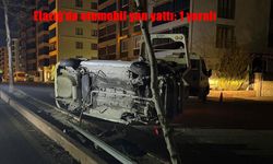 Elazığ'da otomobil yan yattı: 1 yaralı