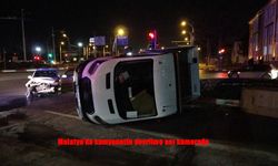 Malatya’da Kamyonet Takla Attı: Kaza Anı Kamerada