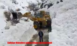 Çatbayır Mahallesi yolundaki çığ, ekiplerin çalışmasıyla kaldırıldı