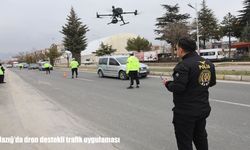 Elazığ'da dron destekli trafik uygulaması
