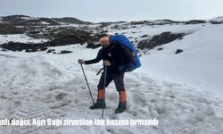 Ağrı Dağı’nda zorlu kış tırmanışı: Vanlı dağcı zirveye ulaştı