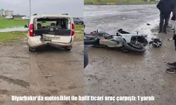 Diyarbakır’da motosiklet ile hafif ticari araç çarpıştı: 1 yaralı