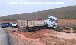 Siirt’te kontrolünü kaybeden kamyon yol kenarına savruldu