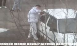 Erzurum’da gençler pes dedirtti: Tornavidayla otomobil kapısını zorladılar, kaçtılar