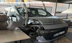 Diyarbakır’da iki araç çarpıştı: Kontrolden çıkan araç dükkana daldı