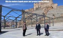 Oltu’da modern kapalı pazar yeri projesi devam ediyor