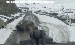 Hakkari’de Berçalan Yaylası yoluna düşen kayalar temizlendi