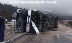 Konya’da yolcu otobüsü devrildi: 15 yaralı