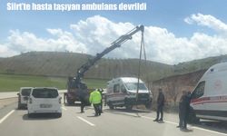 Siirt’te ambulans devrildi: Bir sağlık personeli ve hasta yaralandı.