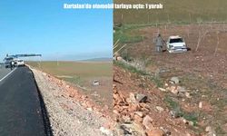 Siirt’te otomobil tarlaya uçtu: 1 yaralı