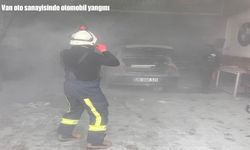 Van’da sanayide korkutan yangın: Otomobil küle döndü