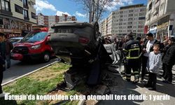 Batman’da otomobil refüje çarpıp ters döndü: 1 yaralı