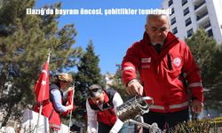 Elazığ'da bayram öncesi, şehitlikler temizlendi