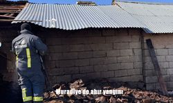 Muradiye'de ahır yangını