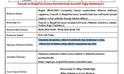 Tunceli ve Bingöl İçin Kuvvetli Yağış Uyarısı