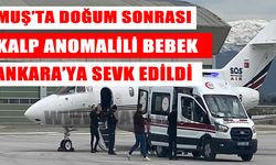 Muş’ta kalp anomalisiyle doğan bebek, uçak ambulansla Ankara’ya sevk edildi