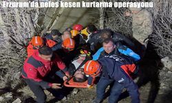 Erzurum’da can pazarı: Nehir ortasında mahsur kalan sürücü kurtarıldı