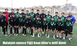 Malatyalı oyuncu Yiğit Kaan Güler'e millî davet