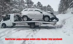 Kars’ta kar kazaya yol açtı: 1 yaralı