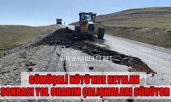 Muş İl Özel İdare ekiplerinden heyelan sonrası köy yolunda yoğun mesai