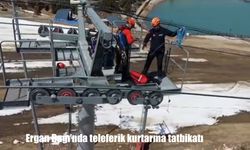 Ergan Dağı’nda teleferik kurtarma tatbikatı gerçekleştirildi