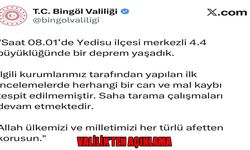 Bingöl Valiliği’nden deprem açıklaması