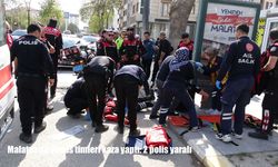 Malatya'da yunus timleri kaza yaptı: 2 polis yaralı