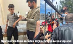 Diyarbakır’da korku dolu anlar: Demir korkuluk çocuğun koluna saplandı